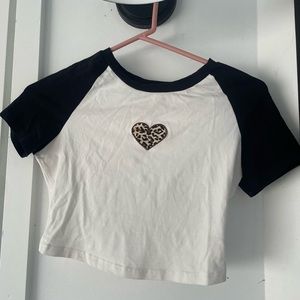 Black and White heart crop top